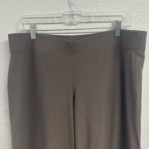 Eileen Fisher Jersey Knit Ponte Wide Leg Taupe Pants / Trousers Size L